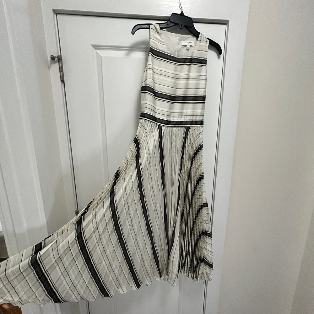 Banana Republic Black and White Striped Maxi Dress